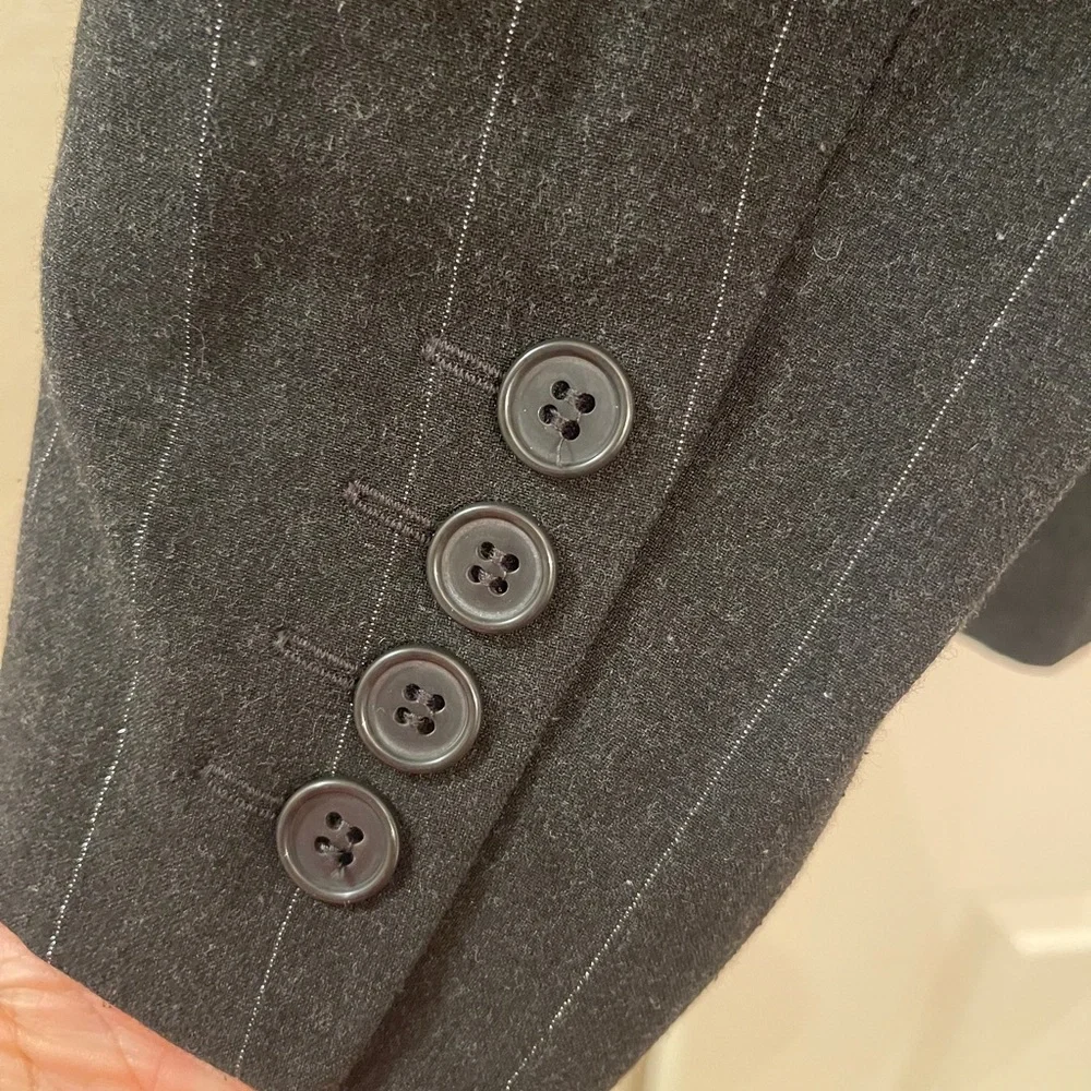 New York & Company Pinstripe Blazer | Metallic‎ Stripe | Size 14